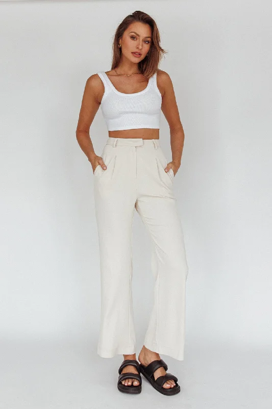 Back To Basics High Waist Pants Stone