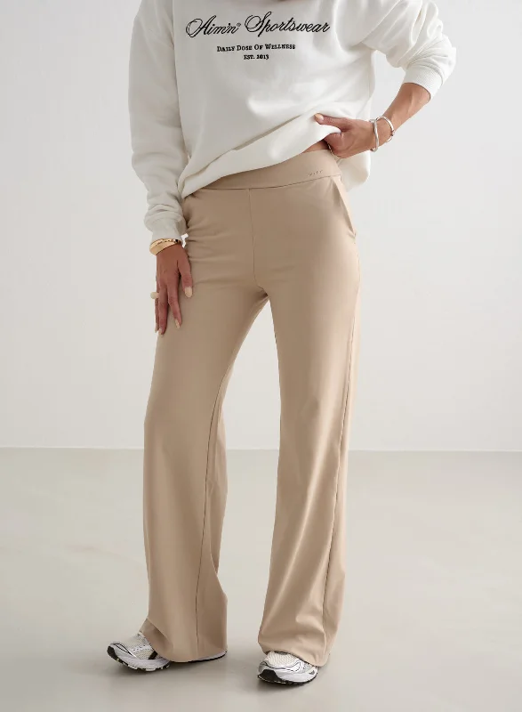 Beige Sense Wide Pants