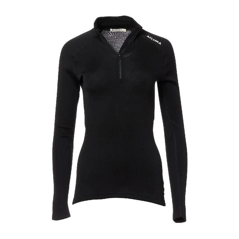 Ladies Pullover WarmWool Mock Neck jet