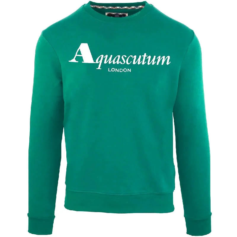 Aquascutum Bold London Logo Green Sweatshirt