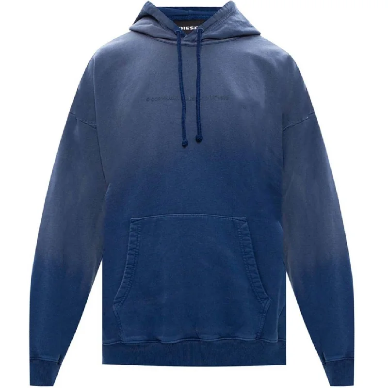 Diesel Copyright Logo Faded Blue Hoodie