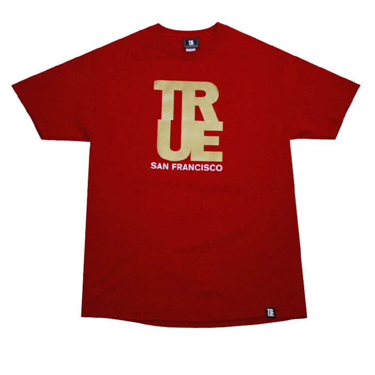 Mens True Logo SF T-Shirt Red / Gold