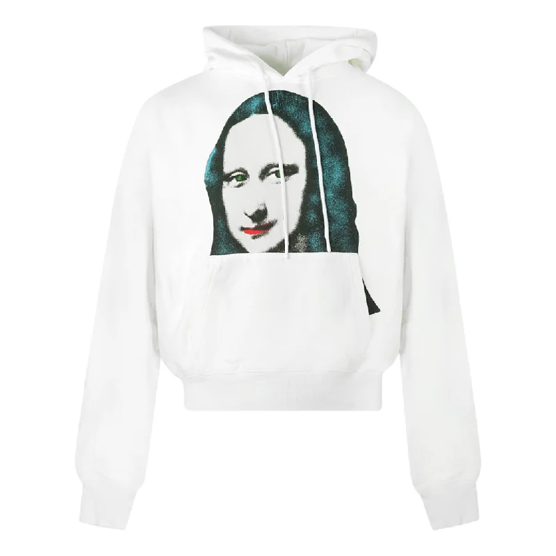 Off White Mona Lisa Print Logo White Hoodie