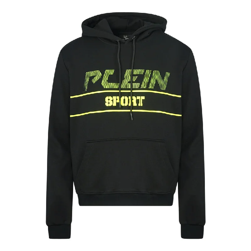 Plein Sport Green Logo Black Hoodie