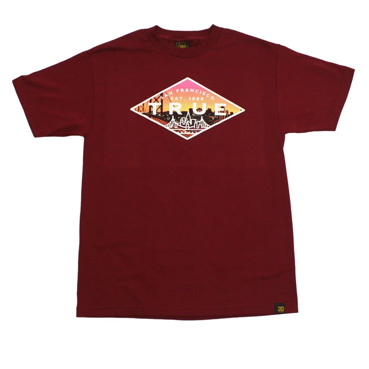 True Mens Established 2 T-Shirt Burgundy