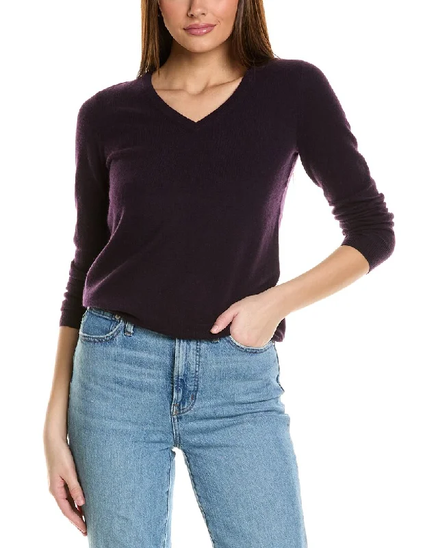 Amicale Cashmere Basic V-Neck Cashmere Sweater