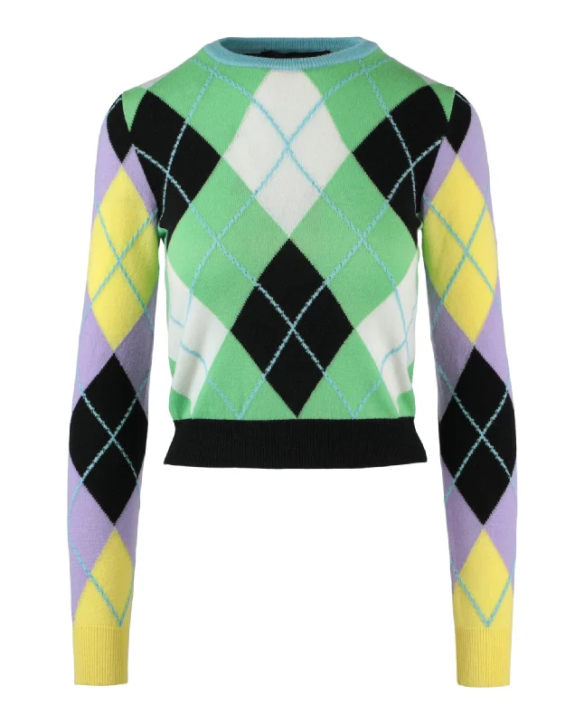 Argyle Patterned Cashmere Sweater