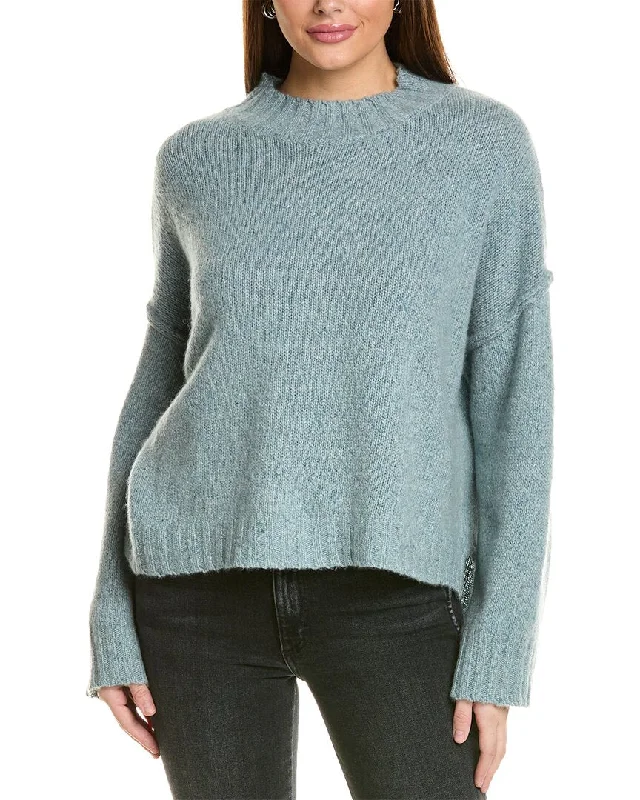 Collaboration Slub Chunky Mock Neck Cashmere Sweater