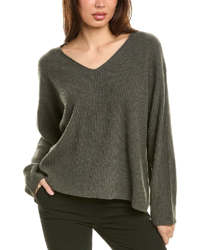 EILEEN FISHER V-Neck Cashmere Boxy Sweater