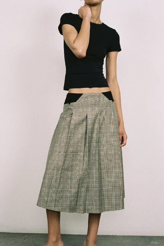 ALBRA SKIRT - BROWN CHECK