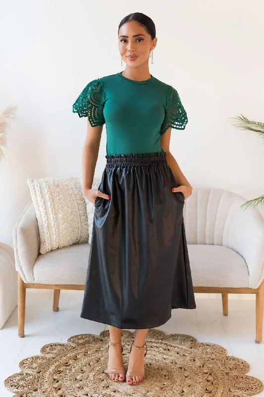 Dreams To Follow Faux Leather Skirt