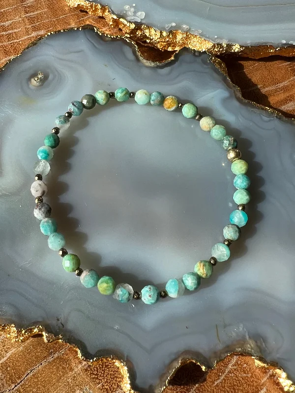 Ruby & Violet Amazonite Bead Bracelet