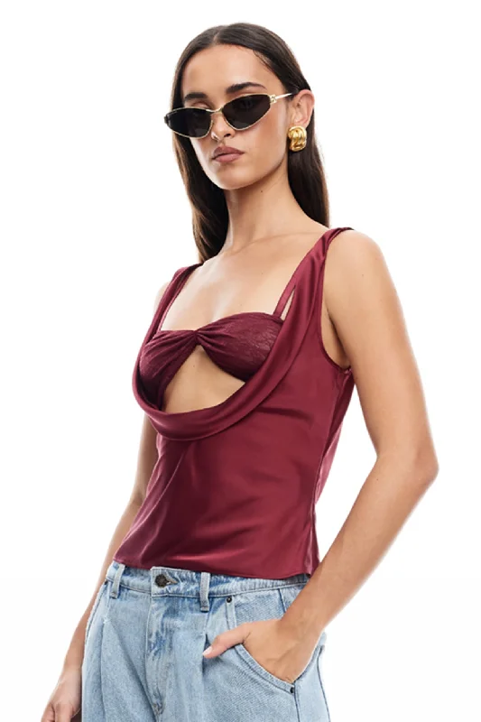 LIONESS Delilah Top Burgundy