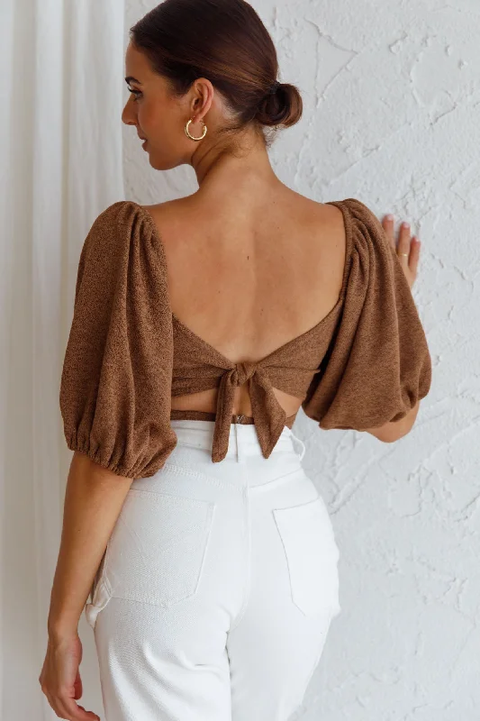 Maddi Tied Back Bodysuit Mocha