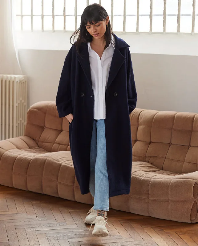 Monk Boiled wool Coat NAVY