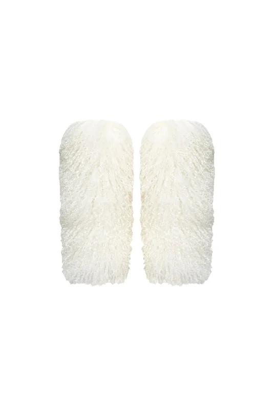 Iglo Women's Tibetan Shearling Leg Warmers - White