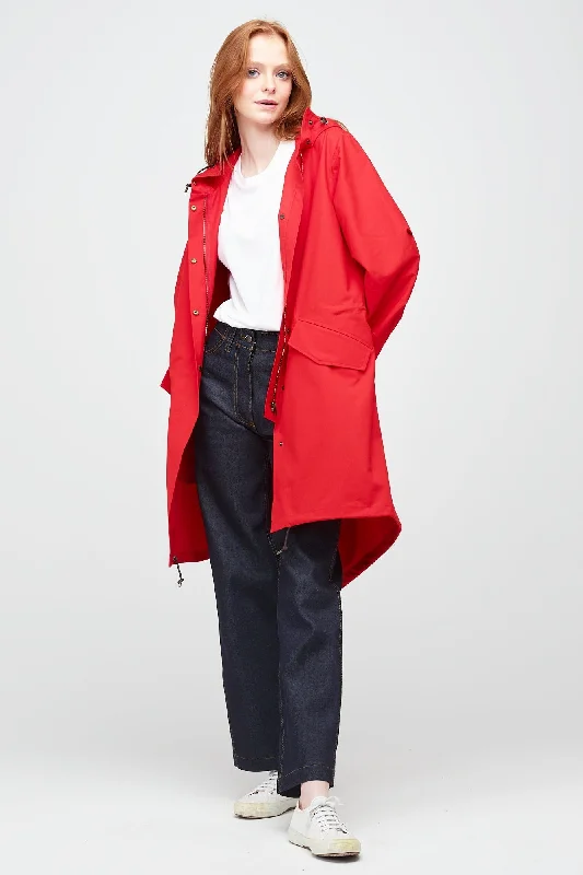 Women's Long Parka - Red