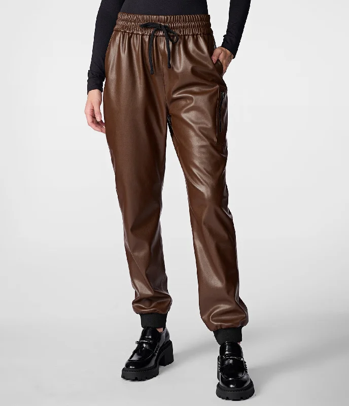 Faux Leather Jogger